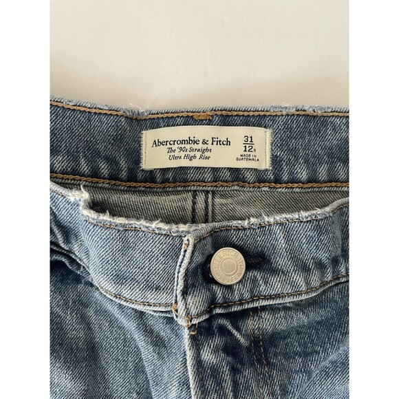 Abercrombie & Fitch 90s Straight Leg Ultra High Rise 12R jeans women’s - Picture 2 of 8